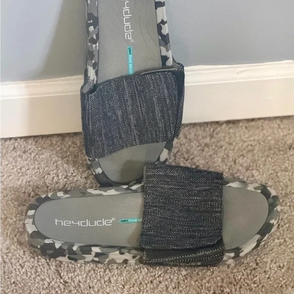 Hey Dude Black and Gray Camo Slides - Picture 1 of 1